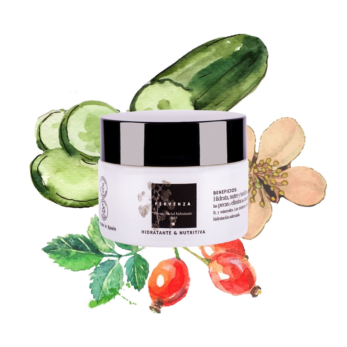 crema facial hidratante - cosmética natural certificada vegana sostenible