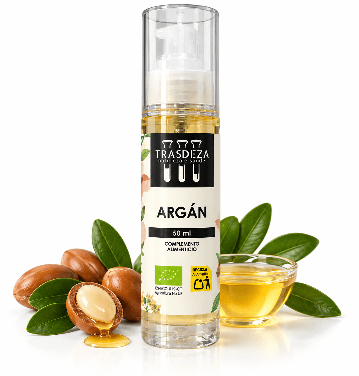 Aceite de Argán BIO 100% Puro Primera Presión en Frío 50 ml Trasdeza