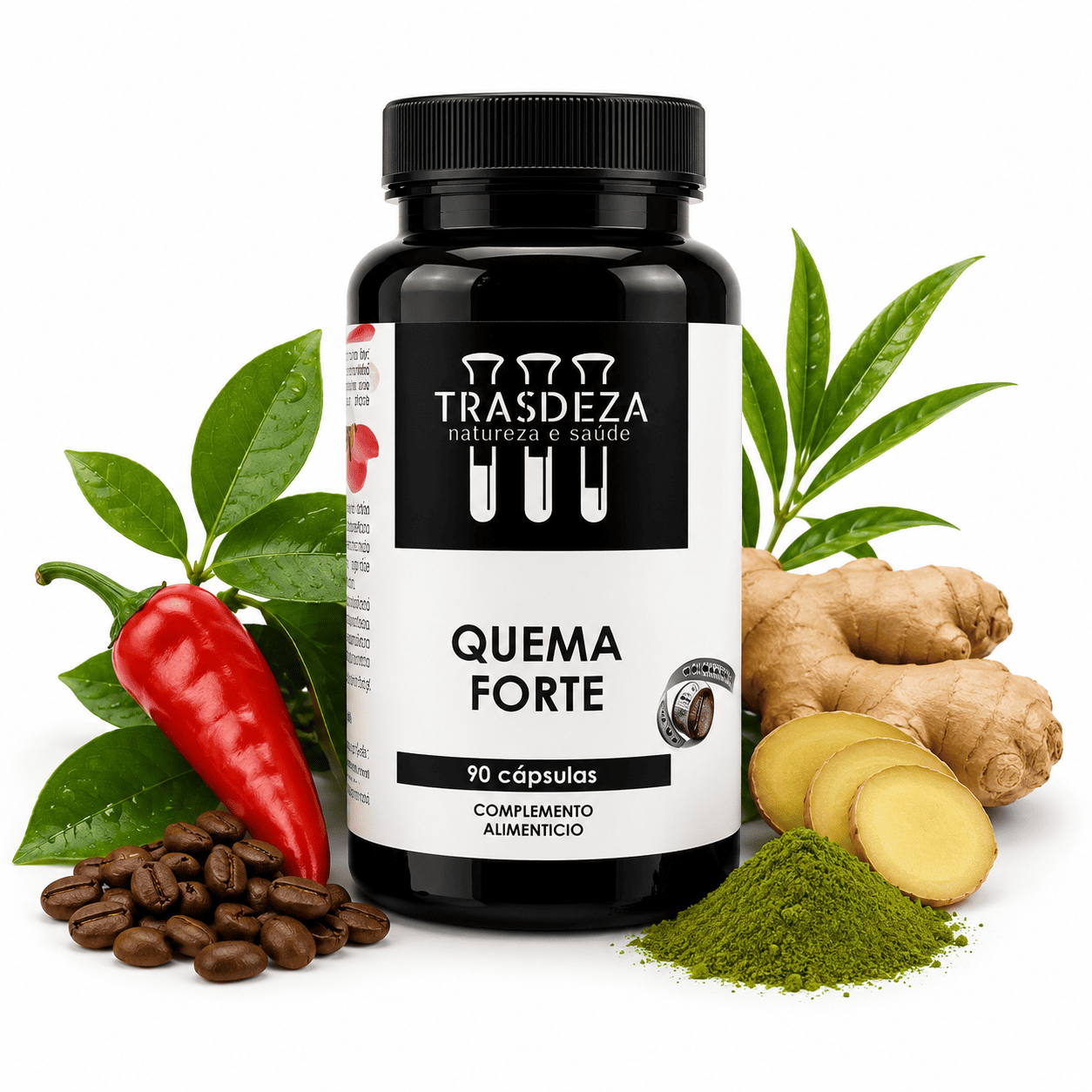 Trasdeza Quemaforte - Quemagrasas Natural con Café Verde y Garcinia